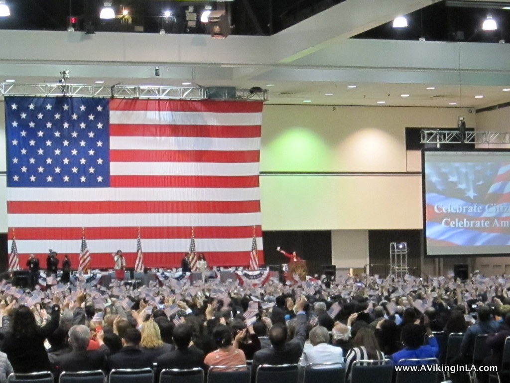All of us waving our little American flags!